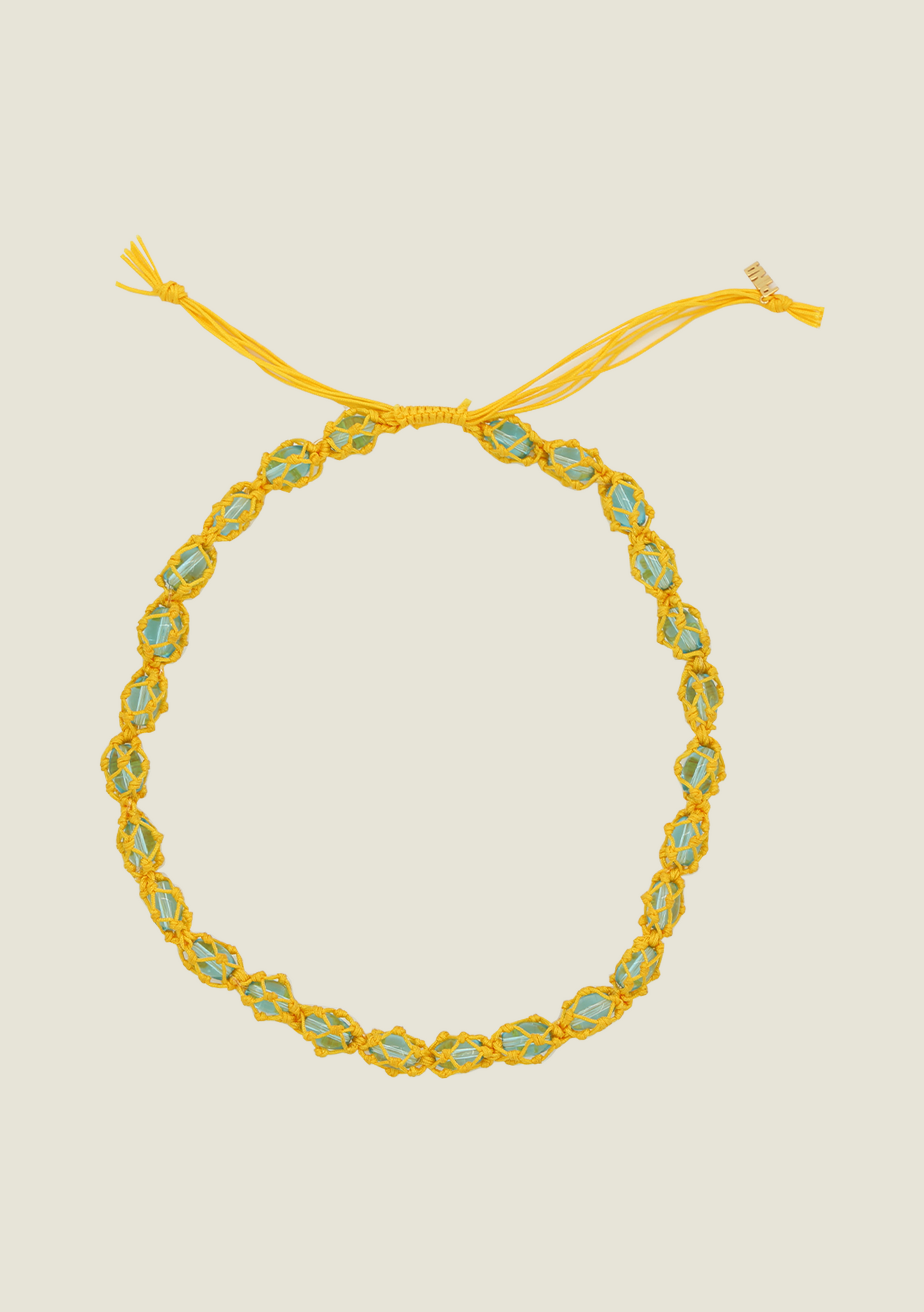 Melon Necklace - Yellow & Blue Bead