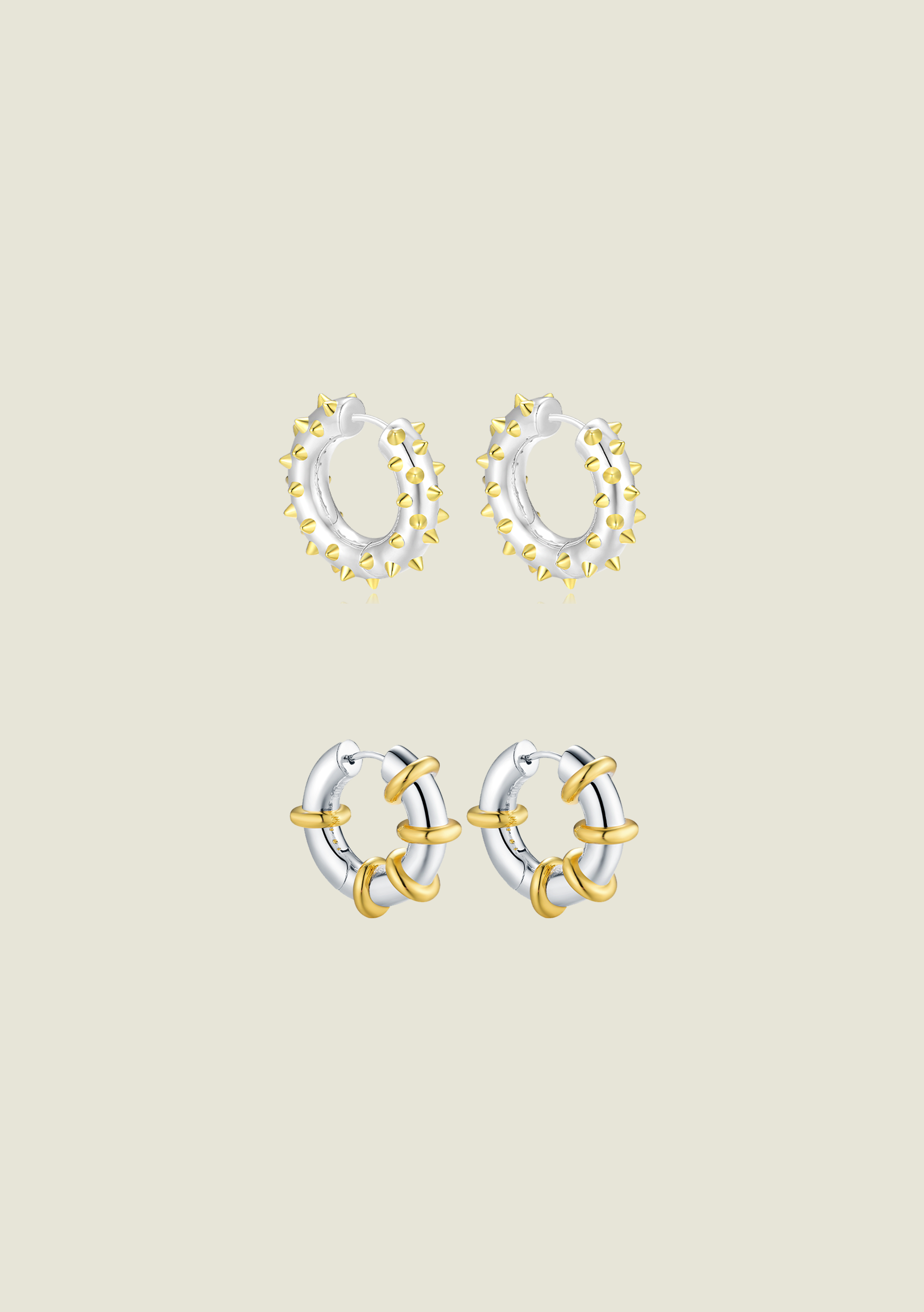 Mini Spike & Hula Hoop Bundle - Silver & Silver