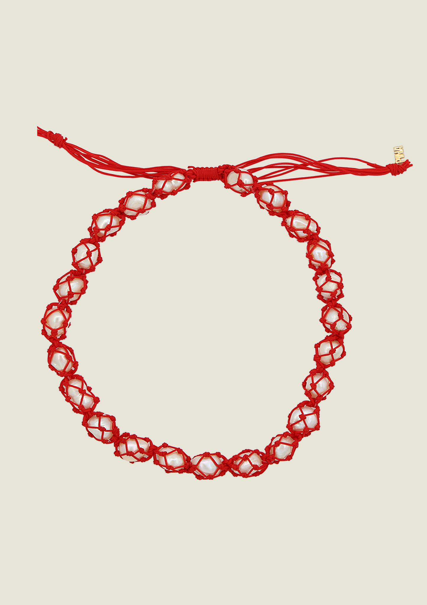 Melon Necklace - Red/Pearl