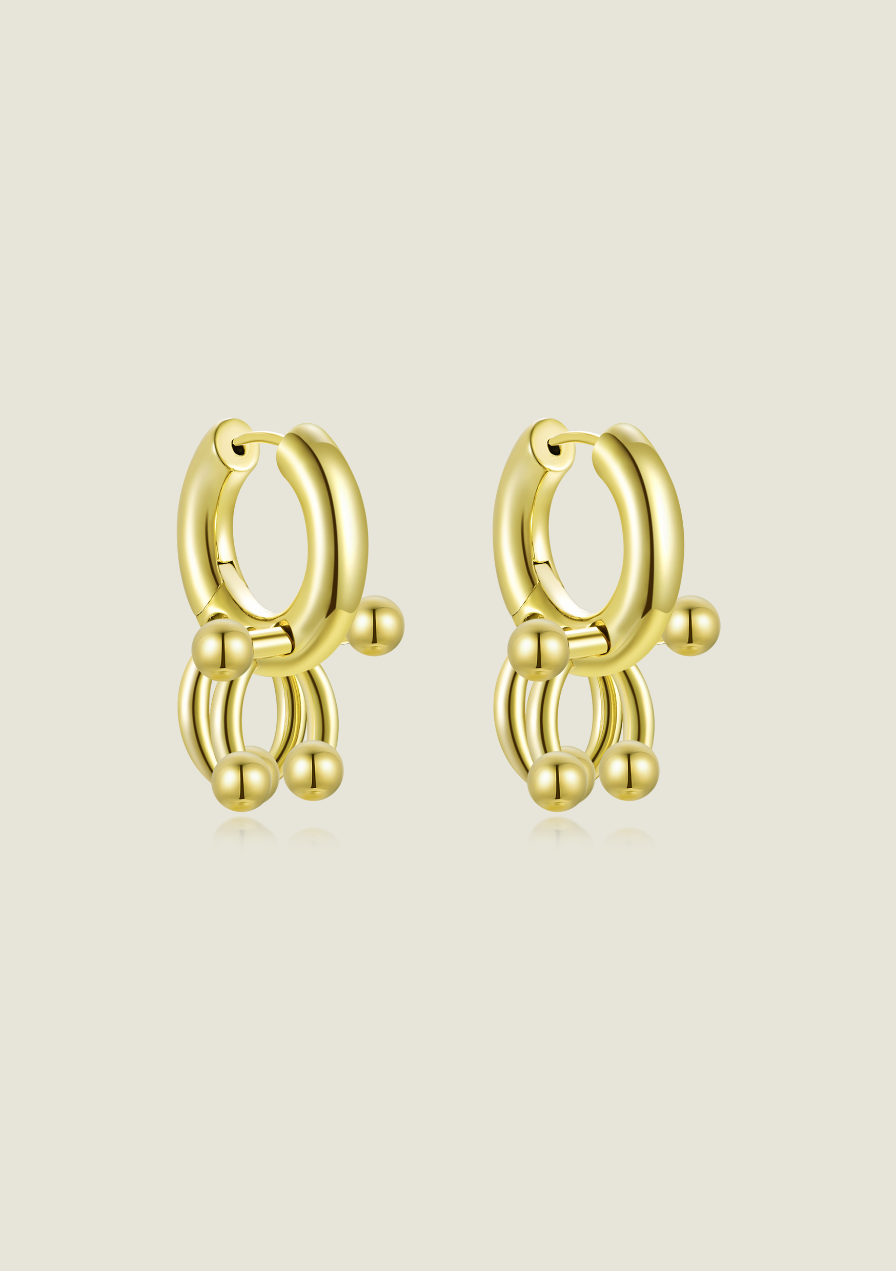 Large Pierced Hoop - Gold