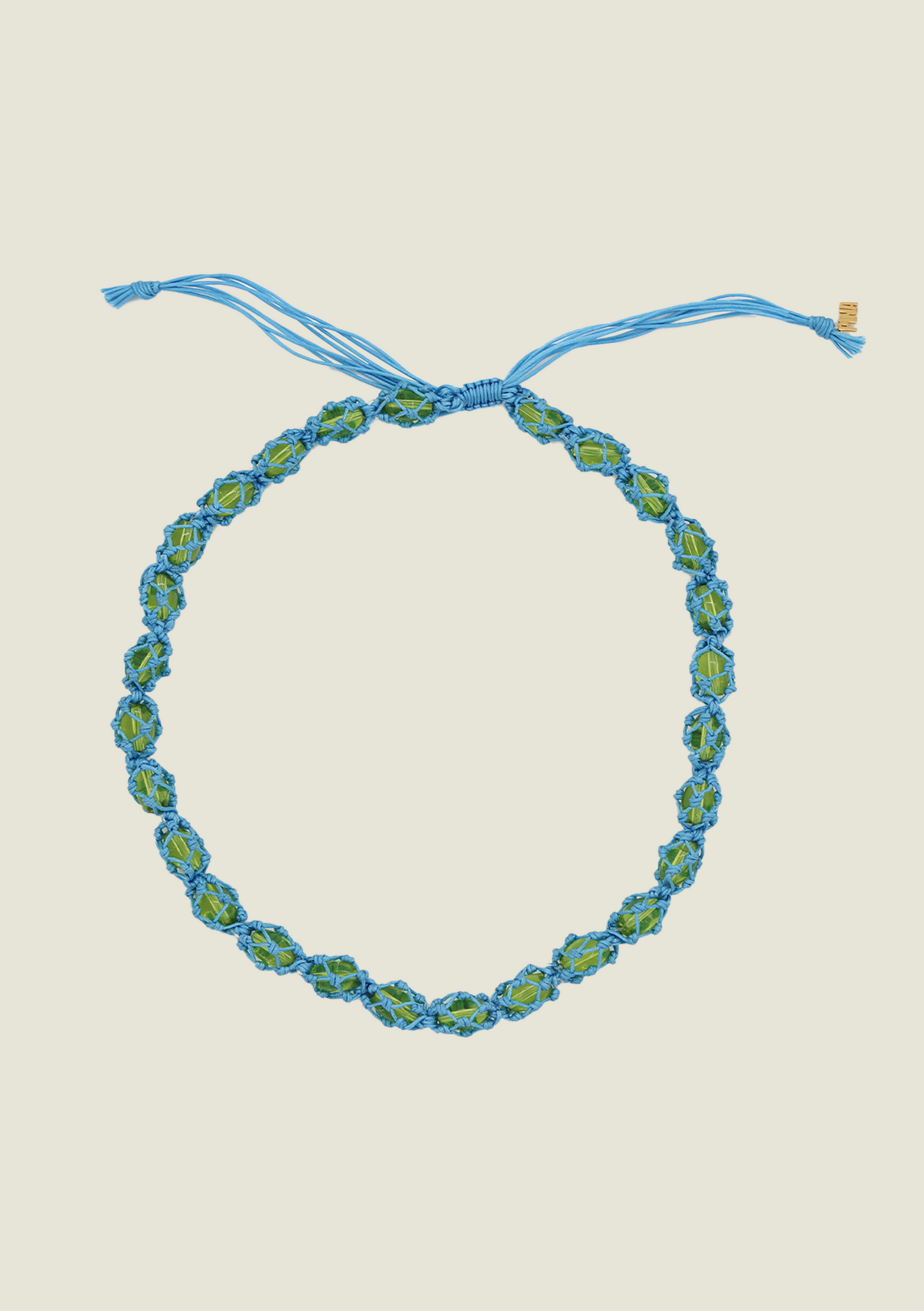 Melon Necklace / Blue & Green Bead