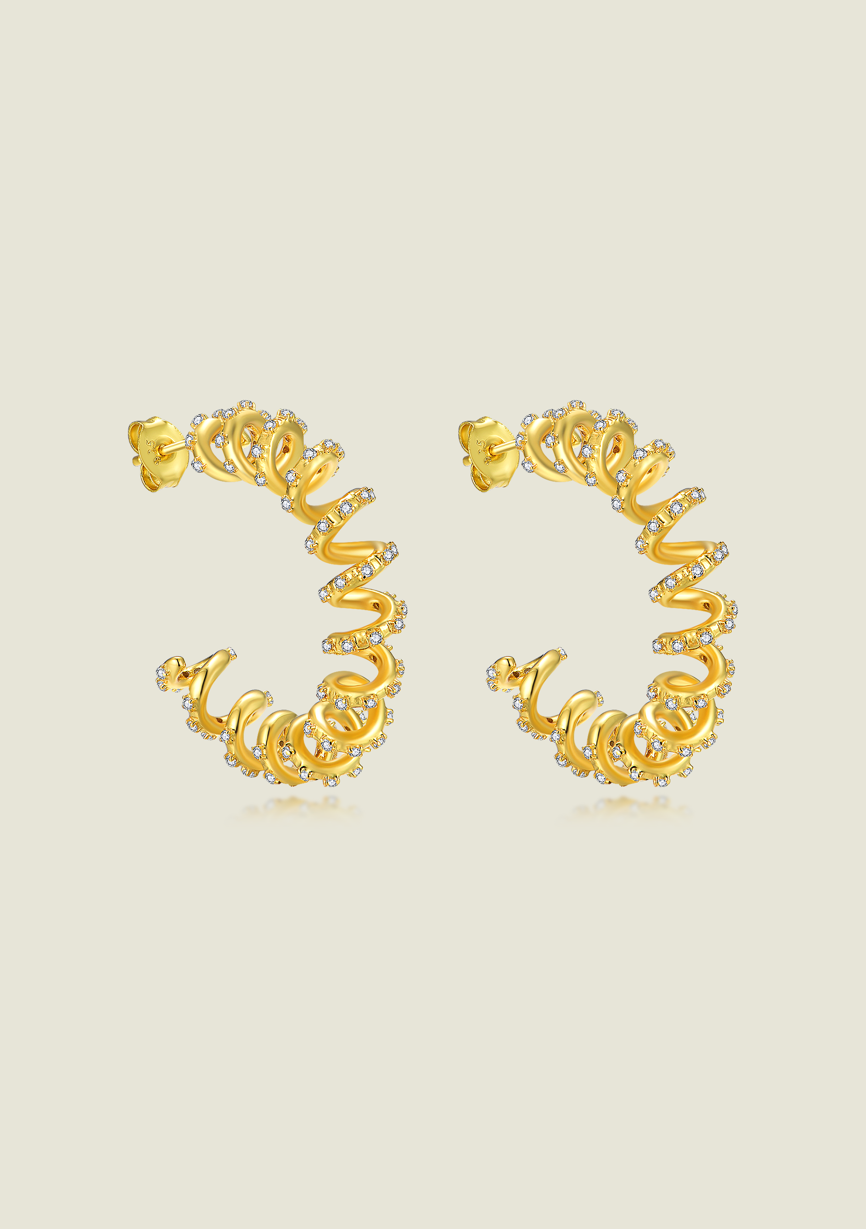 Gold Spiral Hoops