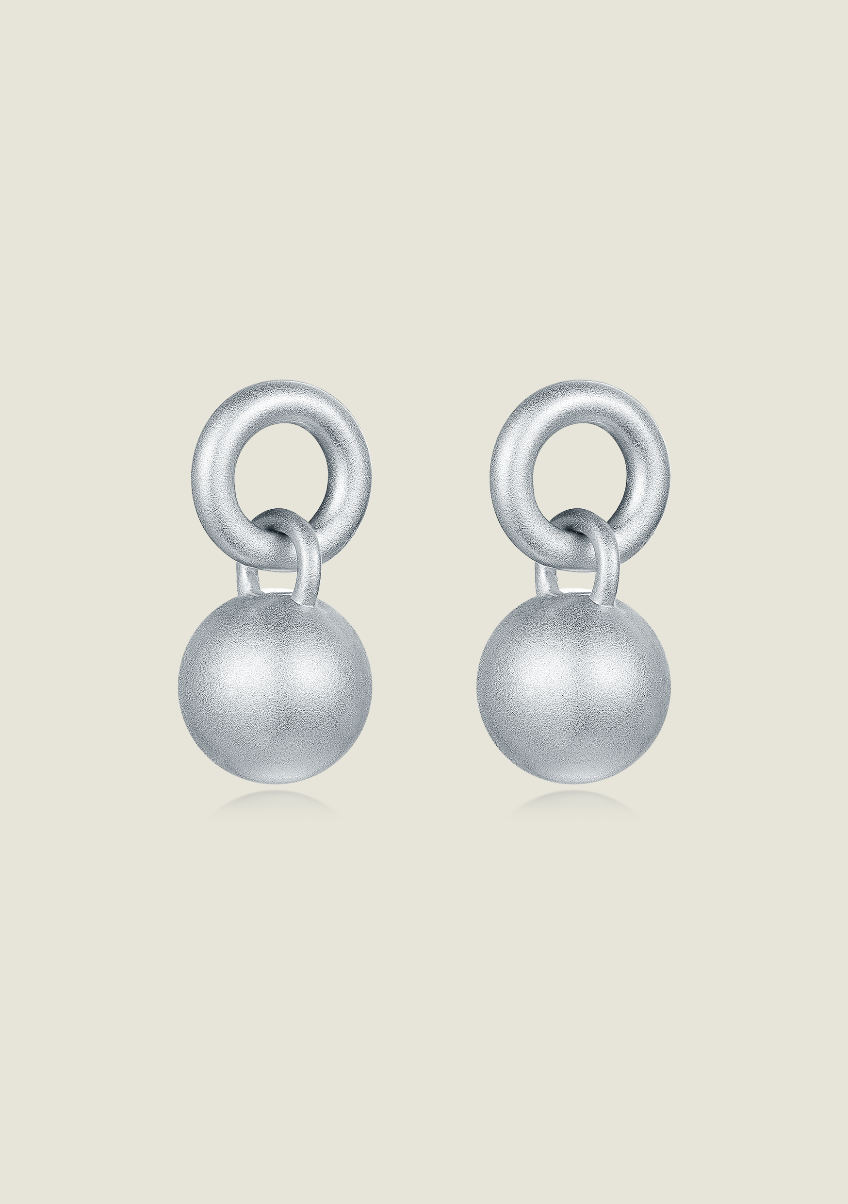 Ball Charm - Matte Silver