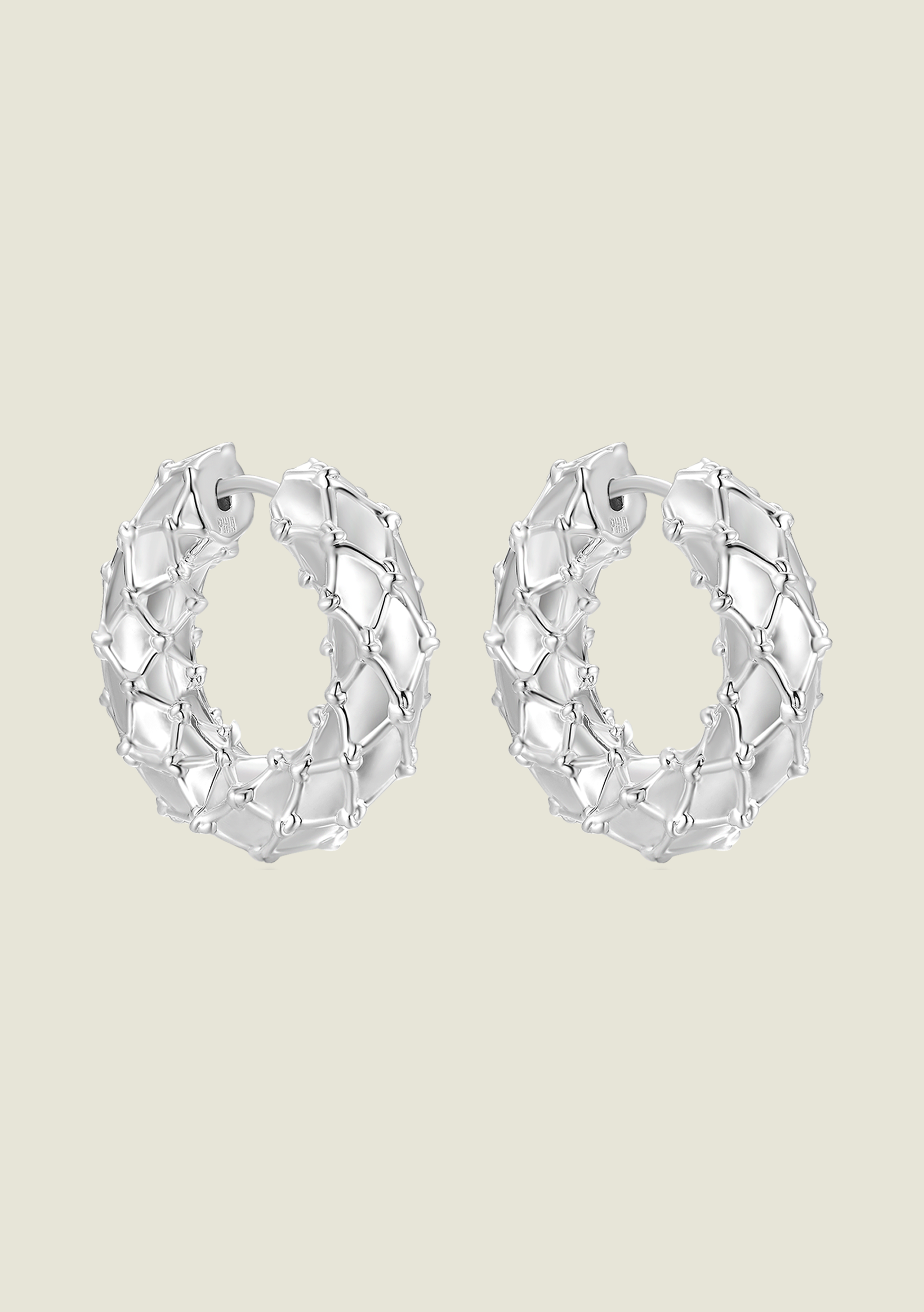 Crochet Hoops - Silver