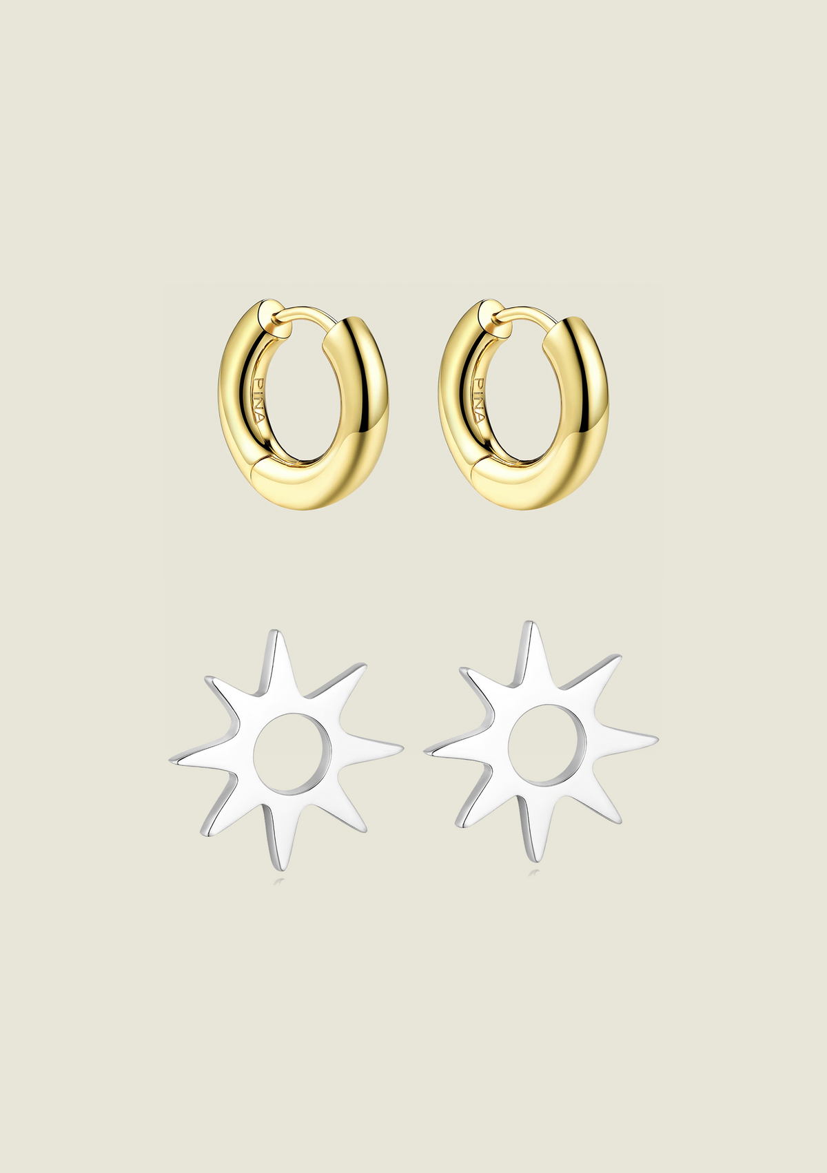 Medium Core Hoop & Spike Charm Bundle