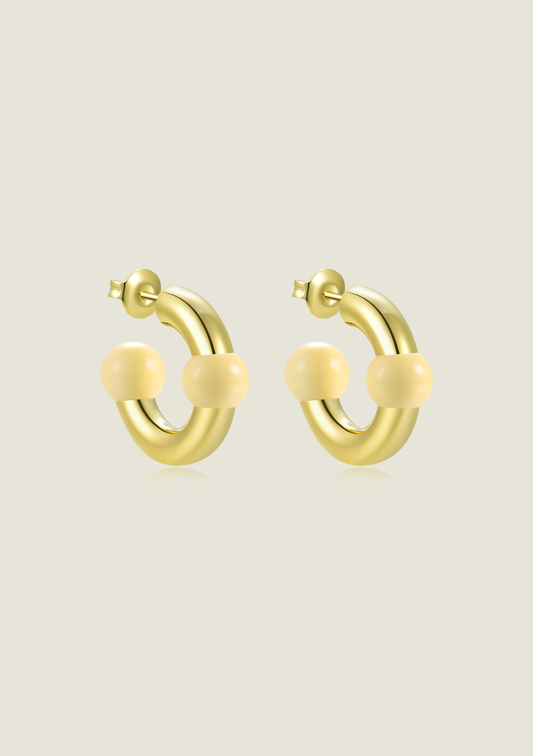 Bubble Hoop – Gold / Butter Yellow Enamel
