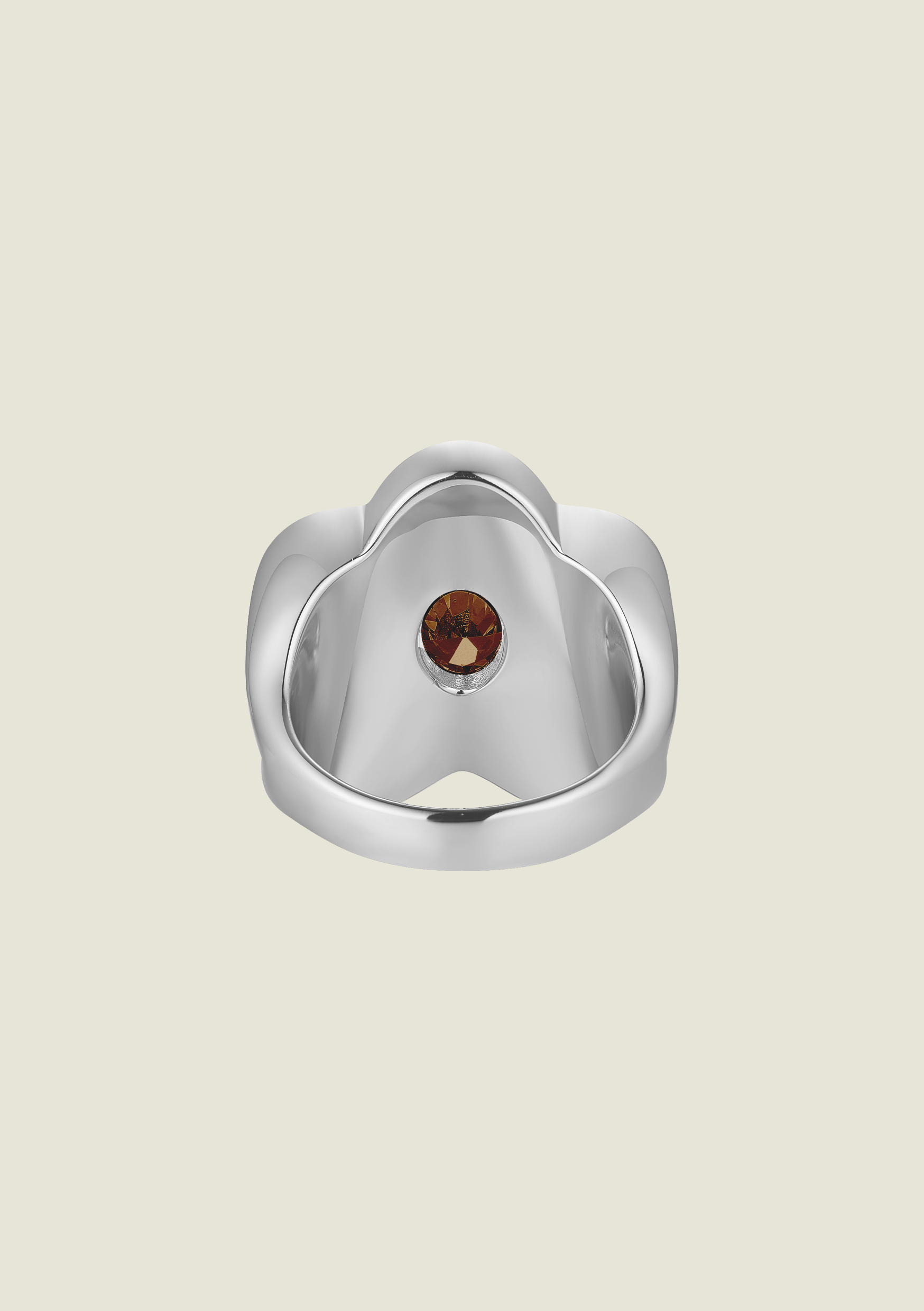 Silver Rockafella Ring & Brown Stone - Studio Sale