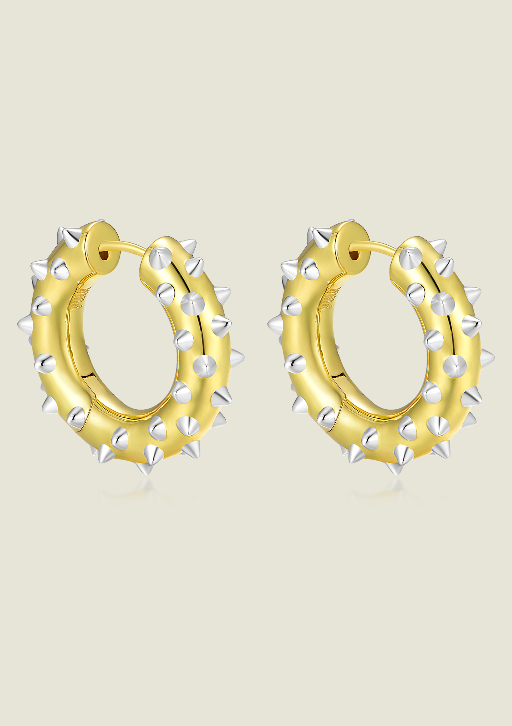 Gold & Silver Spike Hoops