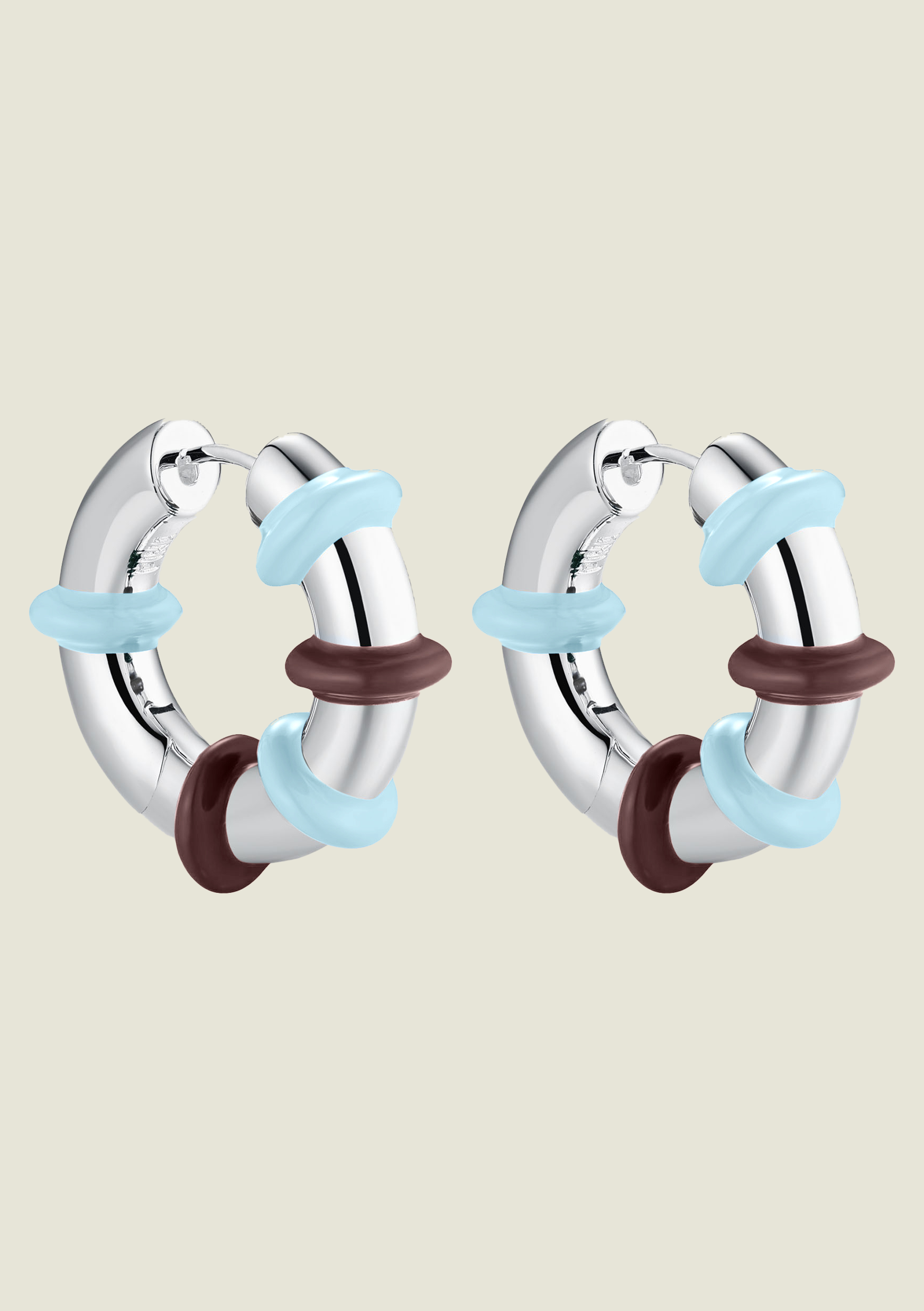 Hula Hoop - Baby Blue & Brown