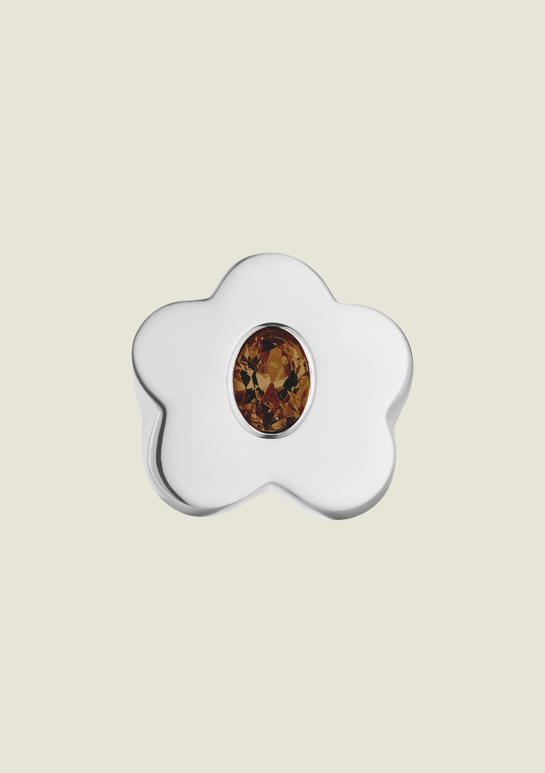 Silver Rockafella Ring & Brown Stone - Studio Sale