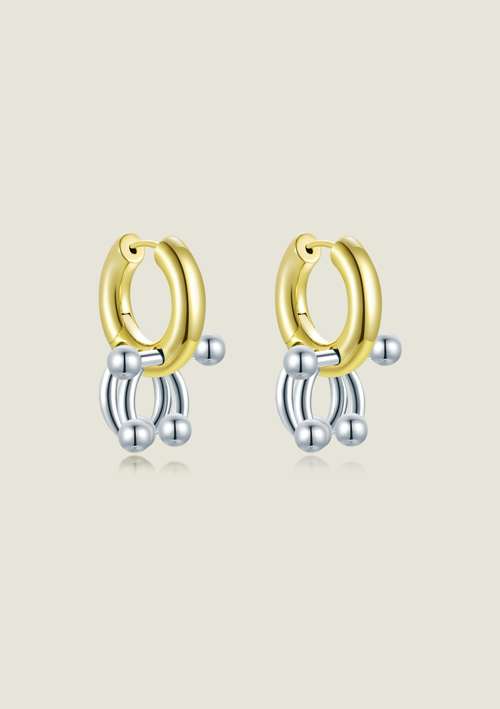 Large Pierced Hoop - Gold & Silver