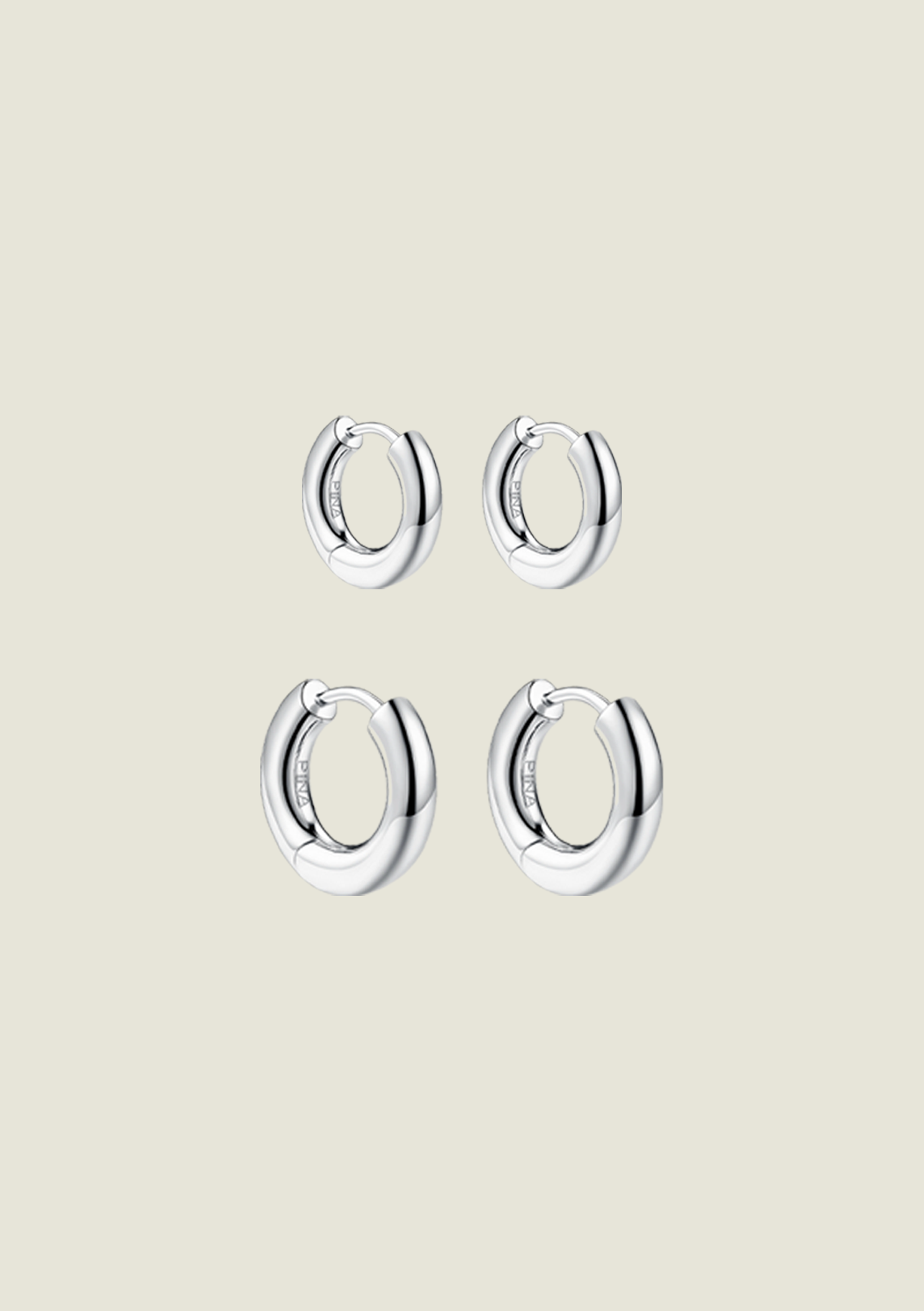 Mini Silver & Medium Silver Hoops